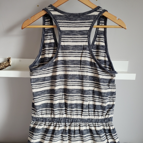 Gap Maxi Dress Blue/Grey Stripes L - Picture 3 of 6